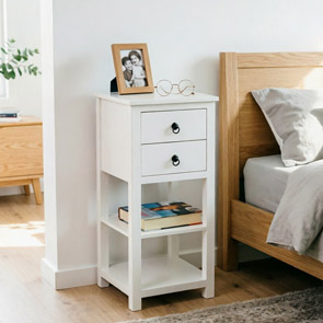 white furniture,white bedside